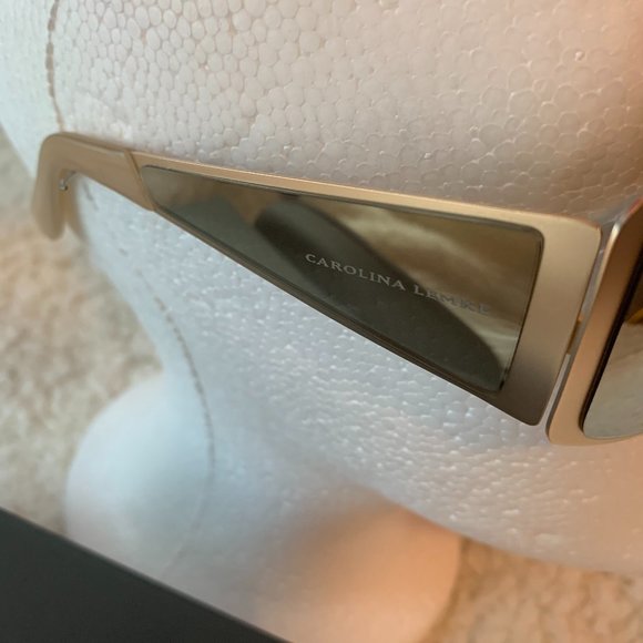 Kim Kardashian West Gemini Shield Sunglasses GOLD - Picture 5 of 11